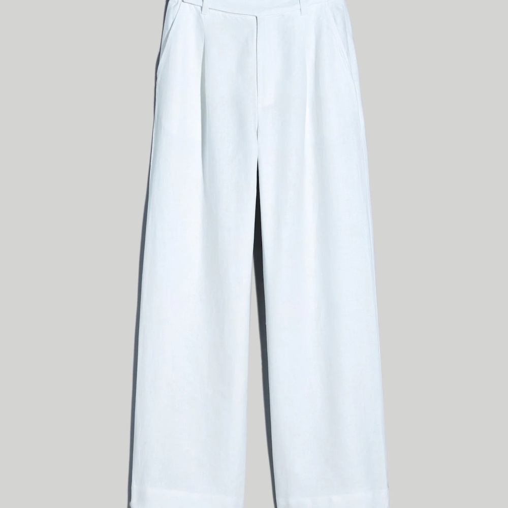 NWT Madewell Wide Leg Linen Pants in White